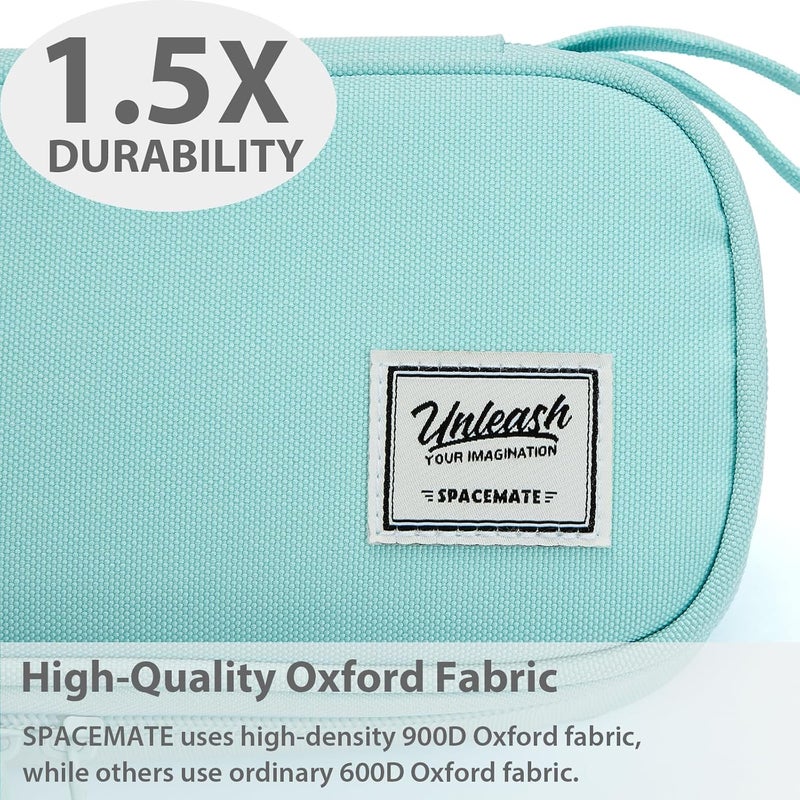 SPACEMATE Pencil Case Pouch Box Bag School Supplies Girls Boys Kids, Cute Preppy Stuff Large Big Capacity Aesthetic Pen Organizer, Back to College Stationary, Eggshell Blue, Standard Stlye, 1800ml - Image 3